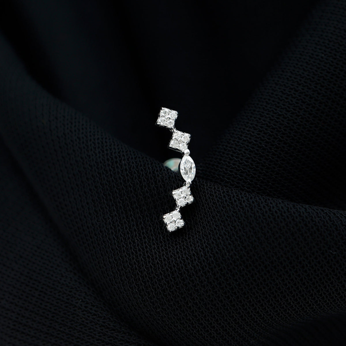 Elegant Diamond Ear Crawler Earring for Helix Piercing