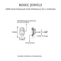 Marquise Diamond Solitaire Cartilage Earring