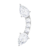 Pear Shape Diamond Curved Helix Earring