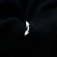 Pear Shape Diamond Curved Helix Earring