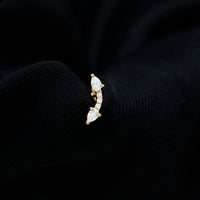 Pear Shape Diamond Curved Helix Earring