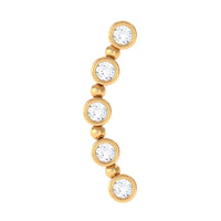 Bezel Set Diamond Crawler Earring for Cartilage Piercing
