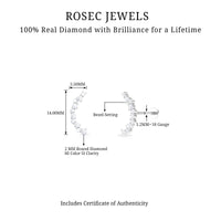 Certified Diamond Curved Crawler Earring for Women
