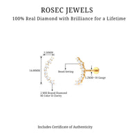 Certified Diamond Curved Crawler Earring for Women