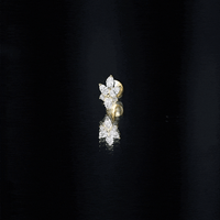 Marquise Diamond Cluster Flower Earring with Flat Back