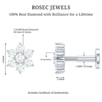 Simple Diamond Flower Cartilage Earring