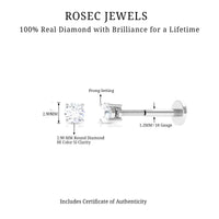 Minimalist Diamond Solitaire Conch Earring