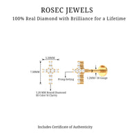 Minimalist Diamond Cross Cartilage Earring