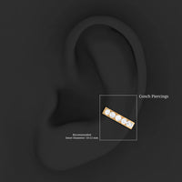 Certified Diamond Helix Huggie Hoop Earring