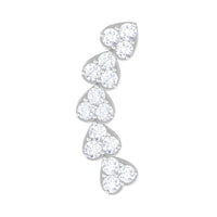 Diamond Heart Crawler Earring for Helix Piercing