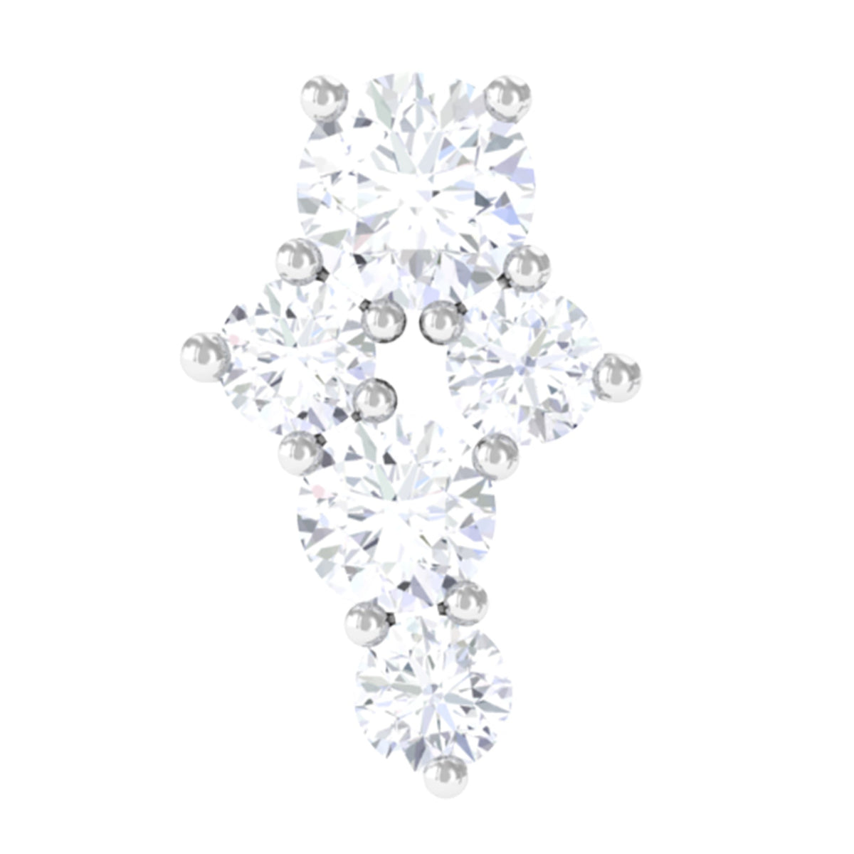 Certified Diamond Cluster Cartilage Piercing Earring