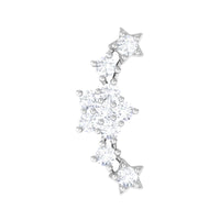 Brilliant Cut Diamond Star Ear Crawler Earring