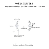 Brilliant Cut Diamond Star Ear Crawler Earring