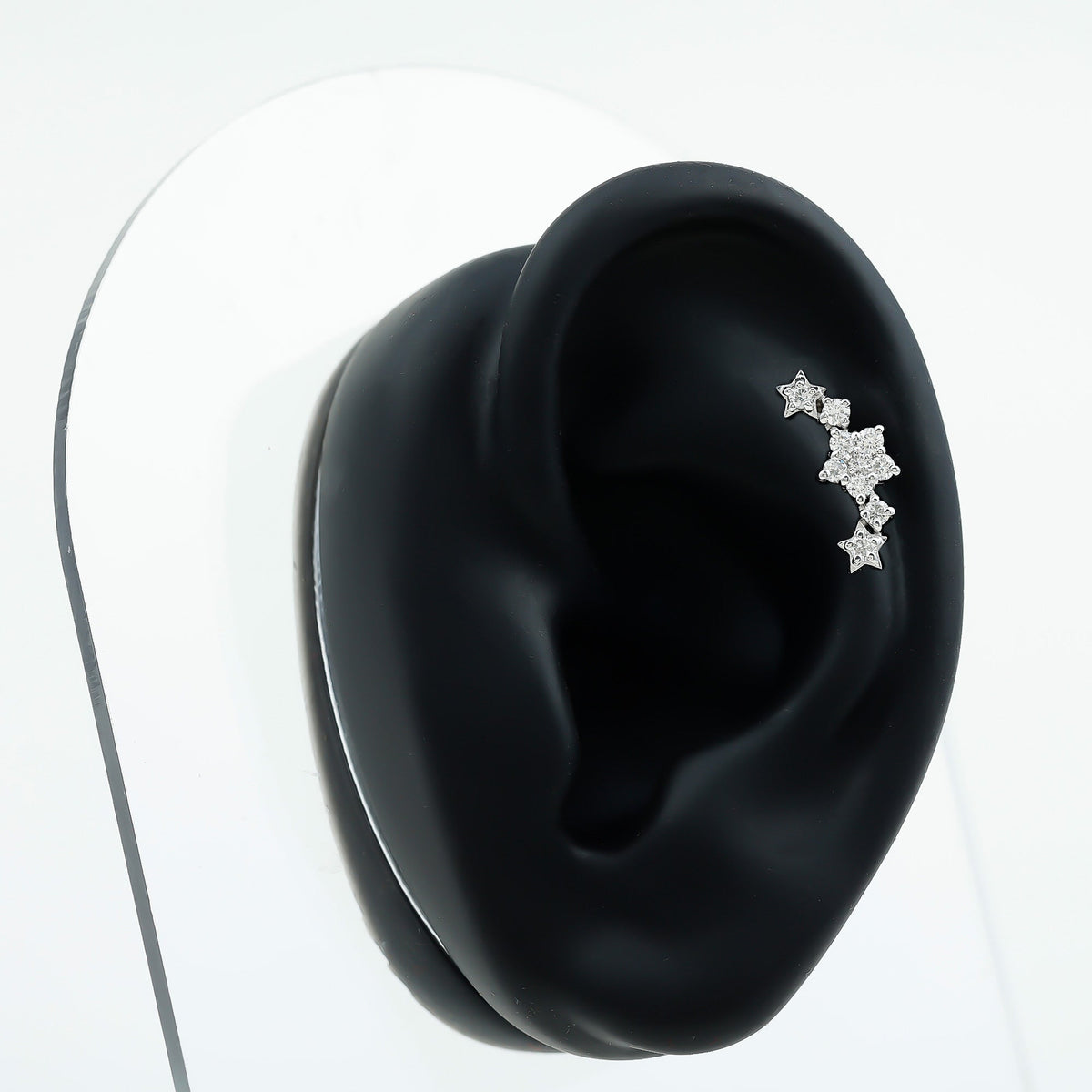 Brilliant Cut Diamond Star Ear Crawler Earring