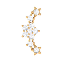 Brilliant Cut Diamond Star Ear Crawler Earring
