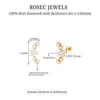 Brilliant Cut Diamond Star Ear Crawler Earring