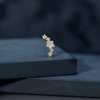 Brilliant Cut Diamond Star Ear Crawler Earring