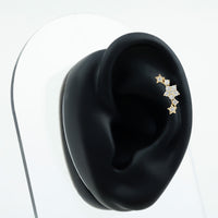 Brilliant Cut Diamond Star Ear Crawler Earring