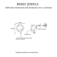 Natural Diamond Circle Earring for Helix Piercing
