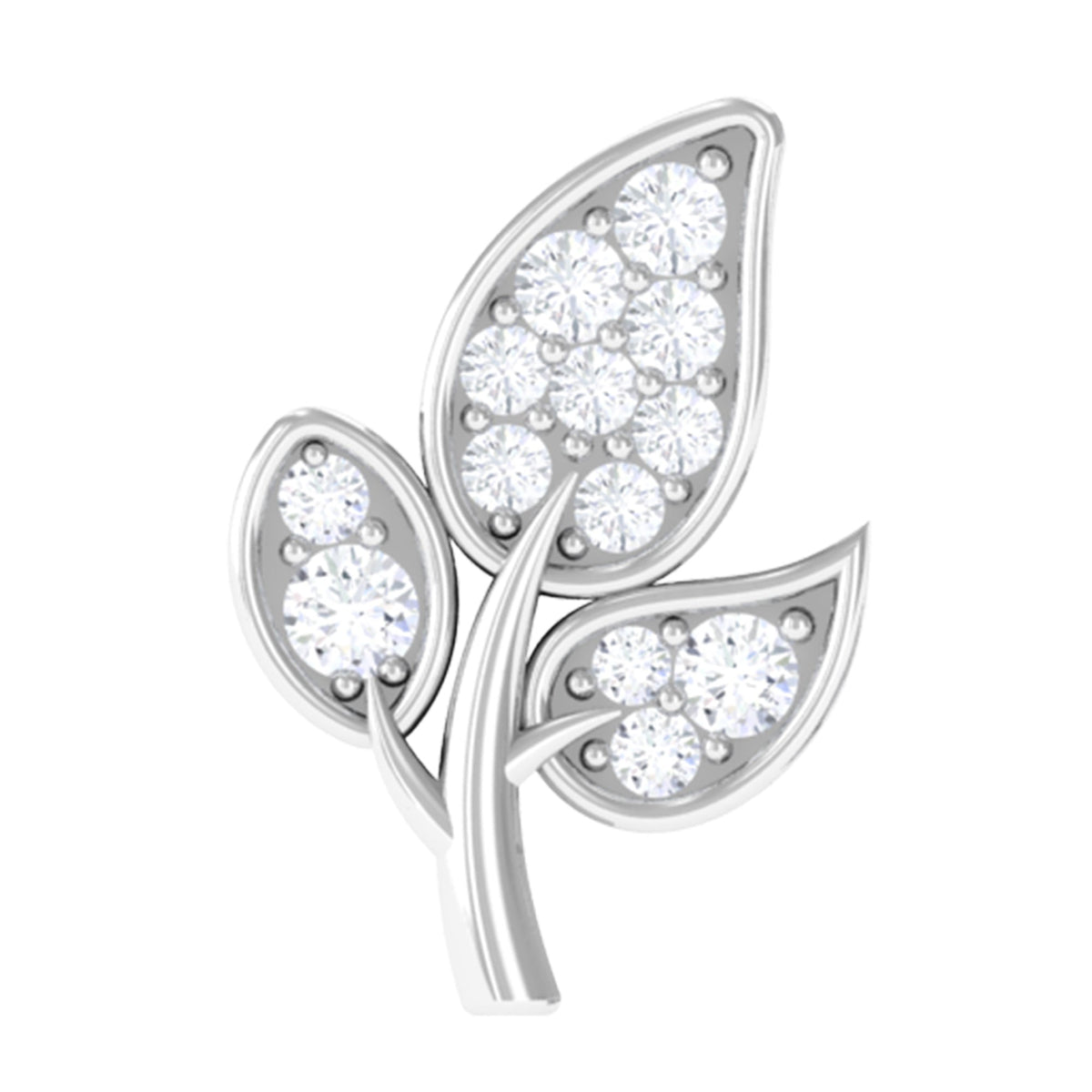 Diamond Leaf Flat Back Cartilage Stud Earring (18G) – Nature Inspired Helix & Tragus Jewelry in Gold
