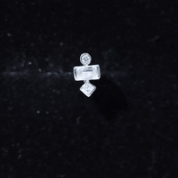 Three Multi Shape Diamond Helix Piercing Earring