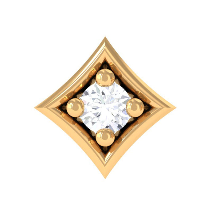 Close-up of Rosec Jewels classic diamond solitaire nose pin for women, showcasing elegant body jewelry with a sparkling diamond.