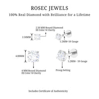 Brilliant Cut Diamond Solitaire Earring Set for Helix Piercing