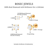 Brilliant Cut Diamond Solitaire Earring Set for Helix Piercing