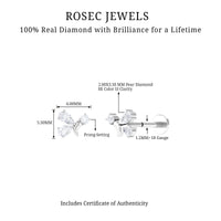 Genuine Diamond Butterfly Earring for Cartilage Piercing