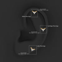Marquise Diamond Leaf Earring for Cartilage Piercing