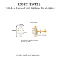 Double Baguette Diamond Cartilage Piercing Earring