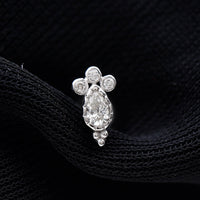 Minimal Diamond Tragus Earring in Beaded Bezel Setting