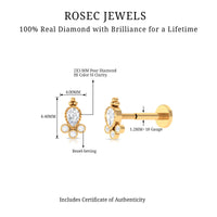 Minimal Diamond Tragus Earring in Beaded Bezel Setting