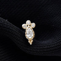 Minimal Diamond Tragus Earring in Beaded Bezel Setting