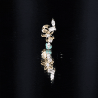 Real Diamond Flower Crawler Earring for Helix Piercing