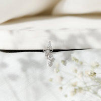 Real Diamond Flower Crawler Earring for Helix Piercing