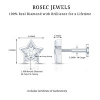 Dainty Diamond Star Earring for Tragus Piercing