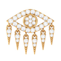 Diamond Evil Eye Earring for Upper Lobe Piercing