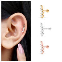 Minimal Graduated Diamond Crawler Earring
