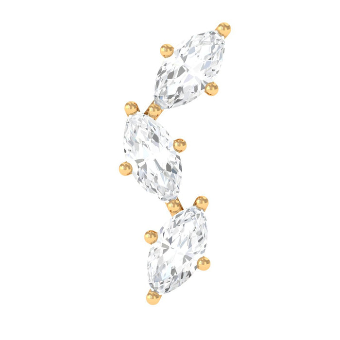 Classic marquise diamond helix earring by Rosec Jewels, body jewelry featuring a marquise-cut diamond design on a delicate helix hoop
