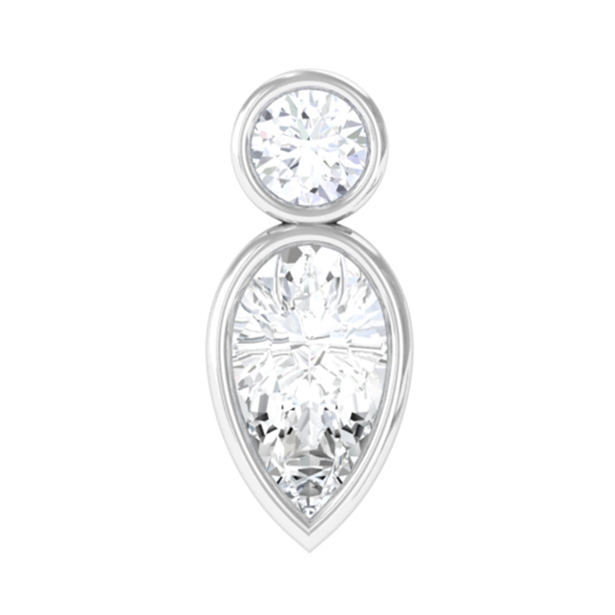 Minimal Pear Diamond Tragus Earring in Bezel Setting