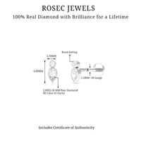 Minimal Pear Diamond Tragus Earring in Bezel Setting