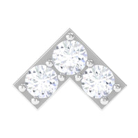 Certified Diamond Chevron V Earring for Tragus Piercing
