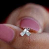 Certified Diamond Chevron V Earring for Tragus Piercing