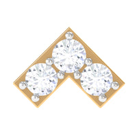 Certified Diamond Chevron V Earring for Tragus Piercing
