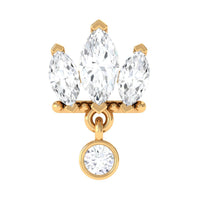 Three Marquise Shape Diamond Helix Drop Earring