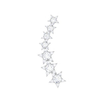 Certified Diamond Star Ear Cuff Earring for Helix Piercing