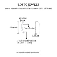 Certified Diamond Star Ear Cuff Earring for Helix Piercing