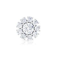 Certified Diamond Cluster Stud Earring with Flat Back