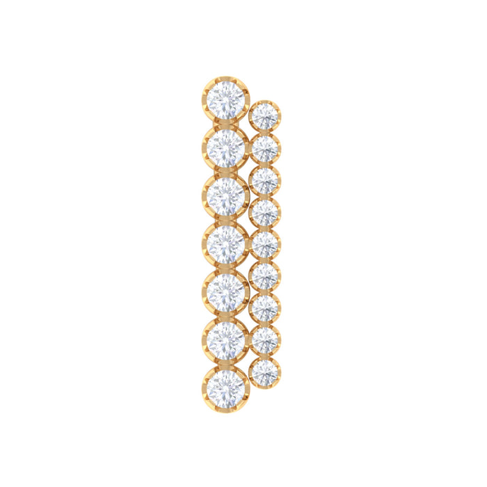 Diamond ear climber cartilage earring from Rosec Jewels, showcasing sparkling diamonds on a sleek body jewelry design.
